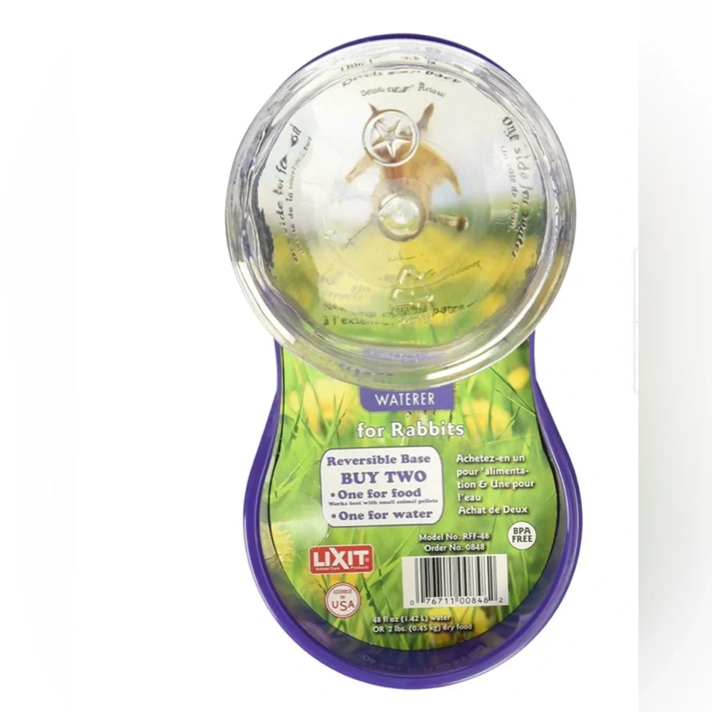LIXIT Purple Rabbit Feeder / Waterer